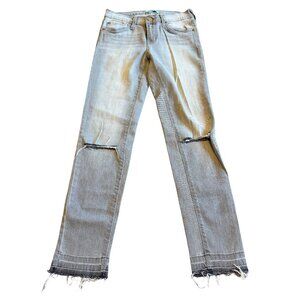 Karlie Grey Skinny Jeans Distressed Stretch Classic Casual Size 25 Women's